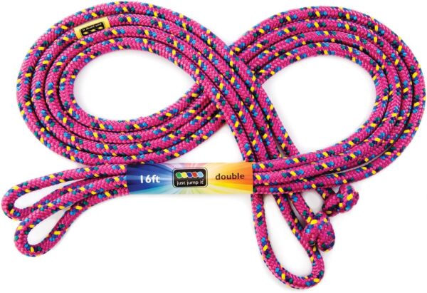 Just Jump It 16' Foot Single Jump Rope for Kids Women and Men - Active Outdoor Youth Fitness Excersing Equipment - Double Dutch Length Gym Accessories