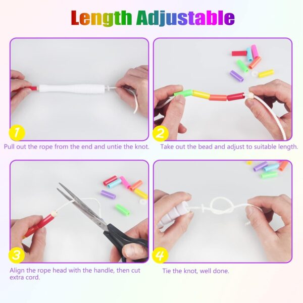 Fezog 2 Pack Rainbow Beaded Kids Jump Rope, Segmented Skipping Rope for Kids Adults, Tangle-Free Rope Skipping Child Jump Rope for Fitness Exercise Training - Image 5