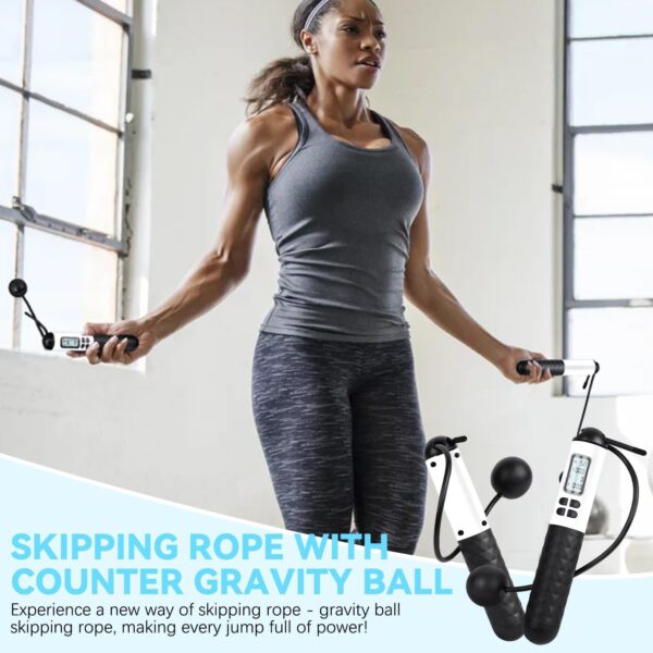 Cordless Gravity Jump Rope, Skipping Weighted Jump Rope With Counter, Adjustable Ropeless Jump Ropes Calorie Counter For Fitness, Home, Indoor Outdoor Exercise, Workout, Gym - Image 3