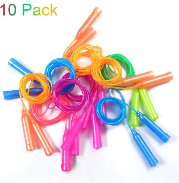 Aneco 10 Pack Kids Jump Rope Set Colorful Outdoor Jump Ropes 7.3 Feet Jumping Ropes Great Birthday Party Sports Activities Favors Gift - Image 4