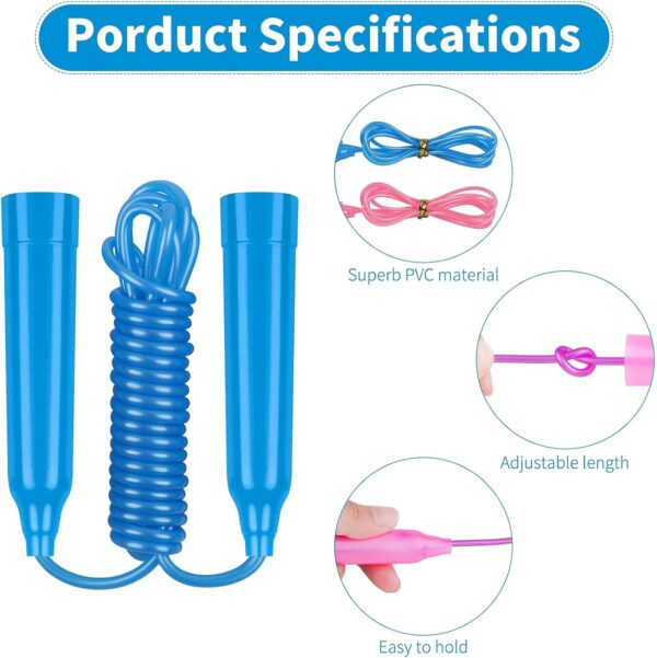 Elcoho 12 Pack Kids Jump Rope Set 7.5 Feet Plastic Jump Ropes Kids Adjustable Colorful Skipping Rope for Outdoor Indoor Fun Game Exercise Fitness Training and Party Favors - Image 3