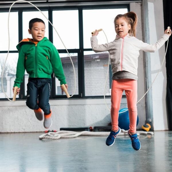 Hungdao 4 Pcs Cotton Braided Jump Rope for Kids with Wooden Handle Adjustable Skipping Rope for Exercise Fitness Jumping Rope for Children Boys Girls Students Preschooler Outdoor Fun Activity Workout - Image 7