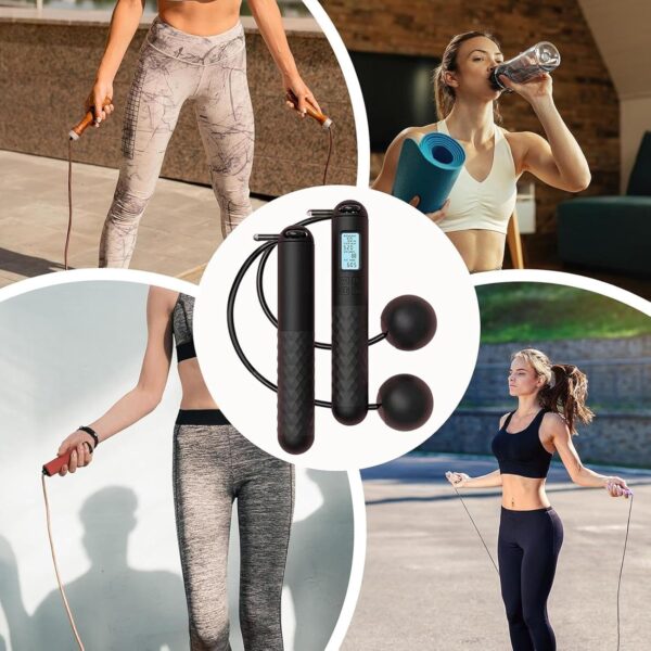 Skipping Rope with Counter (Gravity Ball with/without Rope), Cordless Jump Rope Smart Skipping Rope, Gravity Ball Jump Rope, Gravity Ball Skipping, Weighted Ropeless Jump Rope with Counter - Image 7