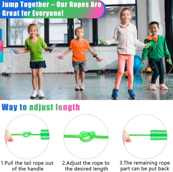 Aodaer Kids Jump Rope Set Colorful Outdoor Jump Ropes 7.3 Feet Adjustable Skipping Ropes for Outdoor Fun Activity Great Party Favor - Image 4