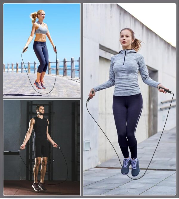 Jump Rope for Fitness, AUMCDIK Speed Skipping Rope for Women Men, Adjustable Jumping Rope with Alloy & Silicone Handle for Workout Boxing Aerobic Exercise - Image 7