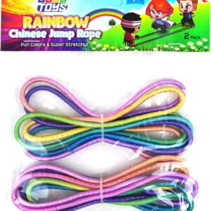 Gosu Toys Rainbow Chinese Jump Ropes Bundle Pack for Kids Outdoor Indoor Play
