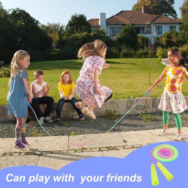 Kids Jump Rope,12 Pack Rainbow Jump Rope Set,7.2 Ft Adjustable Skipping Rope,Durable Jump Ropes with Plastic Handles,Vibrant Jumping Ropes for Outdoor Fun Exercise Fitness Activity Party Favors(12) - Image 6