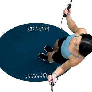 Omni 52"x32" Non-Slip Jump Rope Mat, Shock Absorbing Extra Thick Design