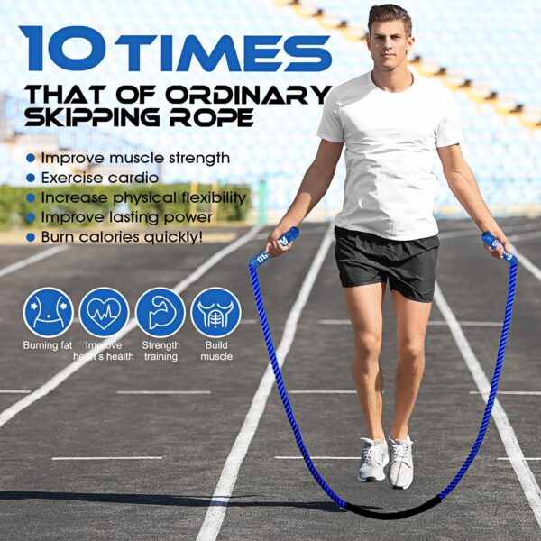 Jump Rope, Weighted Jump Rope for Men Women, 2 lb Heavy Jump Ropes for Fitness, Skipping Rope for Training, Improve Muscle Strength Workout Equipment - Image 2