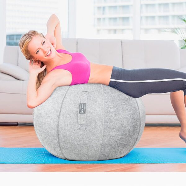 Yoga Ball Exercise Ball, Anti Slip Stability Ball Chair, 25” Heavy Duty Large Gym Ball for Fitness, Balance and Core Workout with Cover, Easy Clean - Image 8