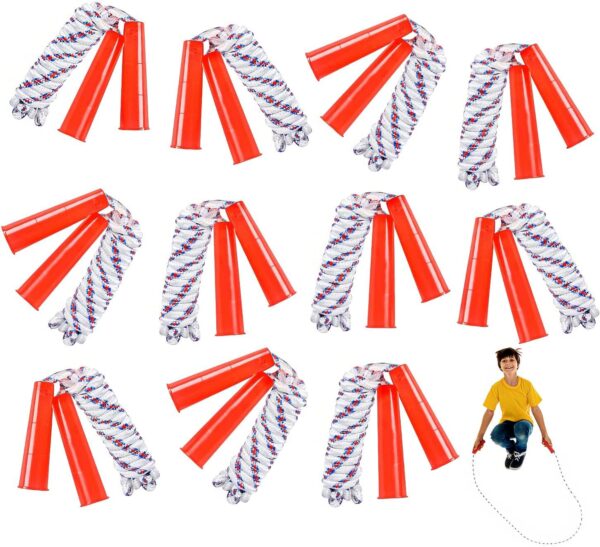 ArtCreativity 84 Inch Nylon Ropes for Kids - Pack of 12 - Durable Jump Ropes with Plastic Handles - Healthy Indoor and Outdoor Skipping Activity, Party Favors, Gifts for Boys and Girls