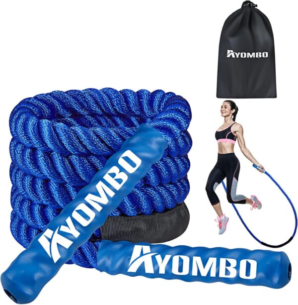 Jump Rope, Weighted Jump Rope for Men Women, 2 lb Heavy Jump Ropes for Fitness, Skipping Rope for Training, Improve Muscle Strength Workout Equipment