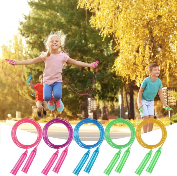 Yunsailing 30 Pcs Colorful Jump Ropes Bulk Plastic Jump Ropes for Kids 7.5 ft AdjustableJ umping String Outdoor Speed for Sports Birthday Party Activities (Multicolor) - Image 5