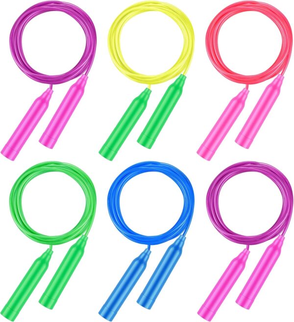 Aodaer Kids Jump Rope Set Colorful Outdoor Jump Ropes 7.3 Feet Adjustable Skipping Ropes for Outdoor Fun Activity Great Party Favor