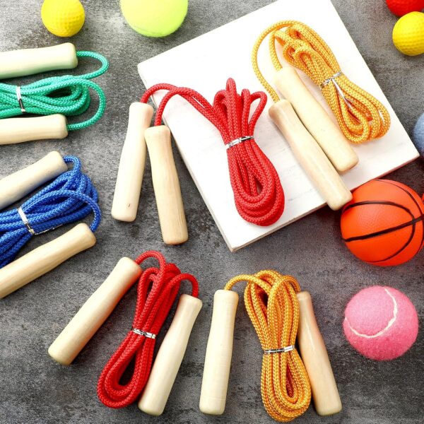 30 Pack Jumping Rope Bulk with Wooden Handles 8.53 Ft Adjustable Long Skipping Rope for Multiplayer Double Dutch Jump Rope for Kids Adults Exercise Outdoor Fun School Sport Game Gift - Image 2